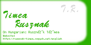 timea rusznak business card